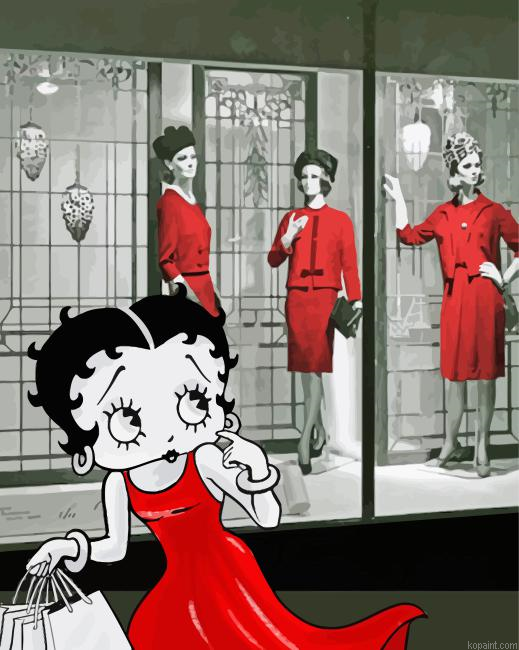 Monochrome Betty Boop Painting By Numberss.png