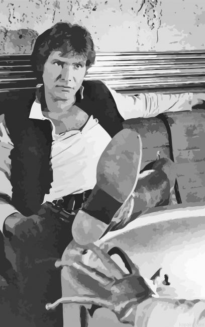 Monochrome Hans Solo Painting By Numberss.png