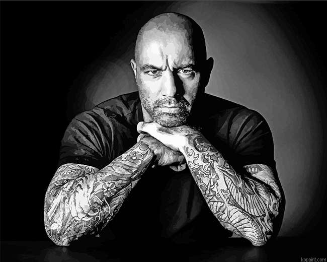 Monochrome Joe Rogan Painting By Numberss.png