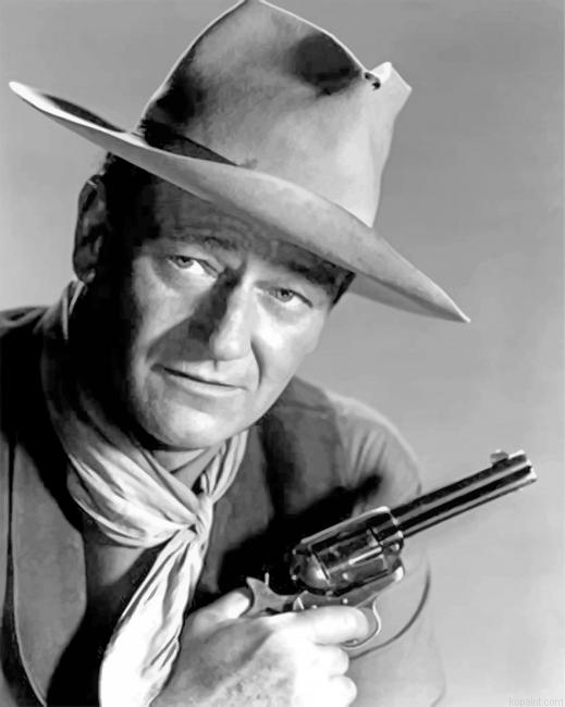 Monochrome John Wayne Painting By Numberss.png