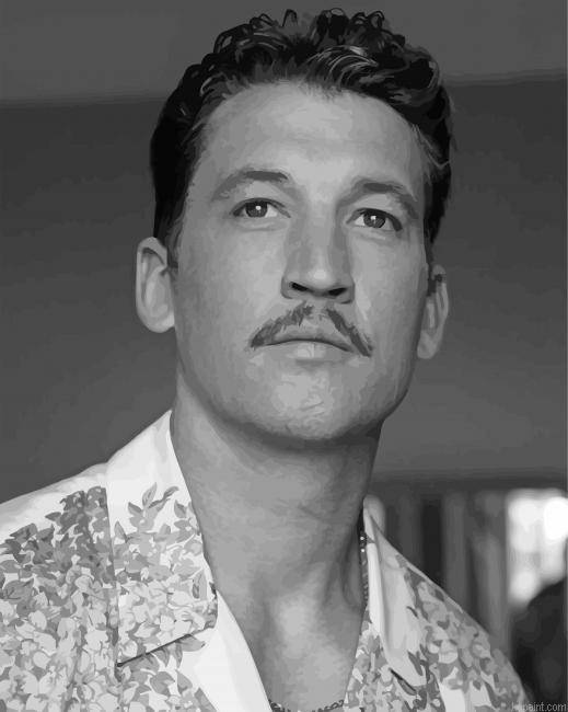Monochrome Miles Teller Paint By Numbers