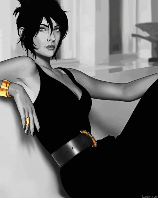 Monochrome Morrigan Painting By Numberss.png
