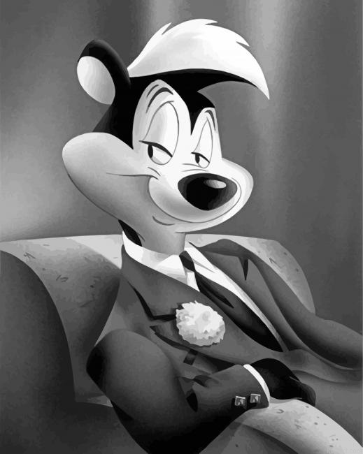 Monochrome Pepe Le Pew Painting By Numberss.png
