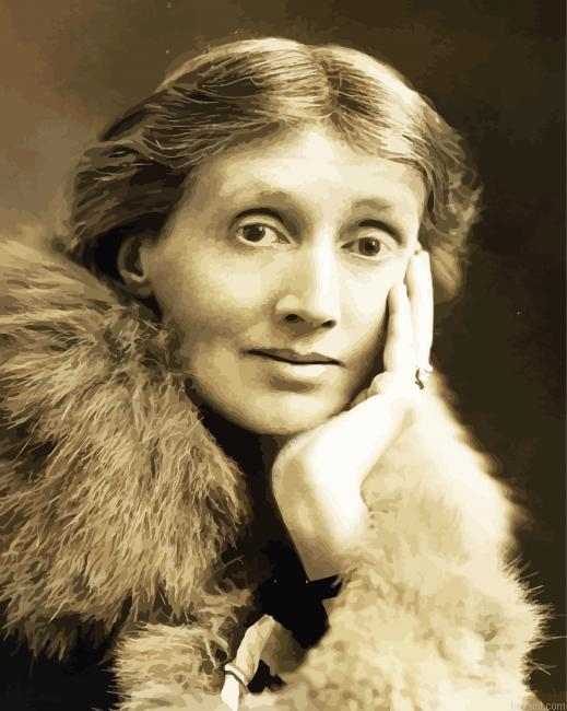 Monochrome Virginia Woolf Painting By Numberss.png