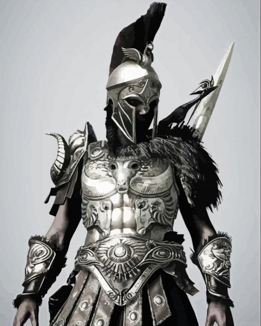 Monochrome Warrior Paint By Numbers.png