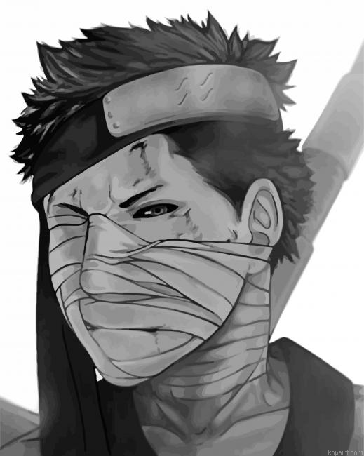 Monochrome Zabuza Momochi Paint By Numbers.png