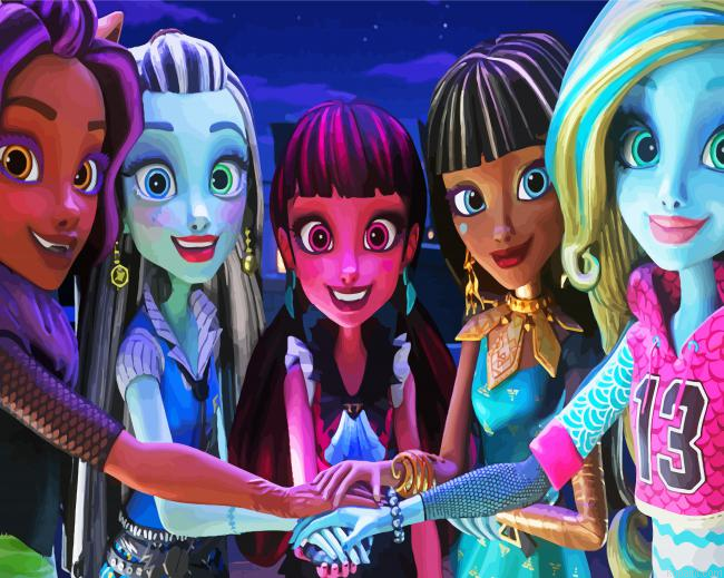 Monster High Cartoon Paint By Numbers