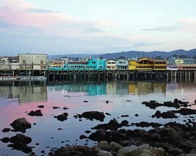 Monterey Bay Old Fishermans Wharf Painting By Numberss.png