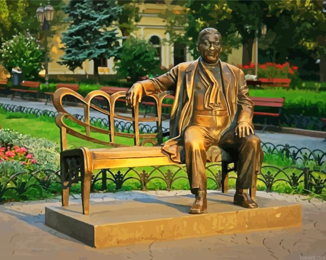 Monument To Leonid Utiosov Odessa Painting By Numberss.png
