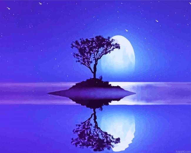 Moon Light Reflection Painting By Numberss.png