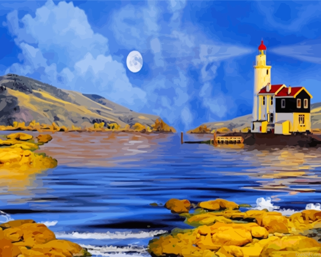 Moonlight Lighthouse Painting By Numberss.png