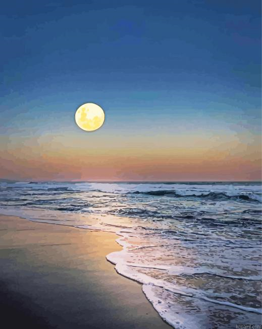Moonlight On Water Beach Paint By Numbers