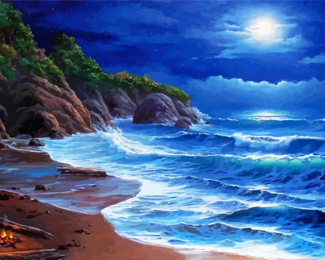 Moonlight Sea Paint By Numbers