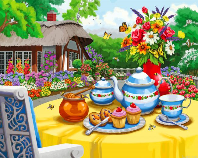 Morning Breakfast Art Painting By Numberss.png