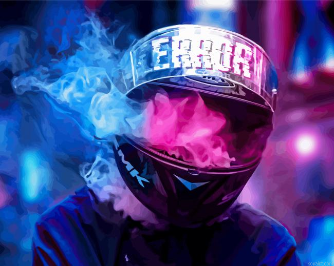 Motocross And Smoke Painting By Numberss.png