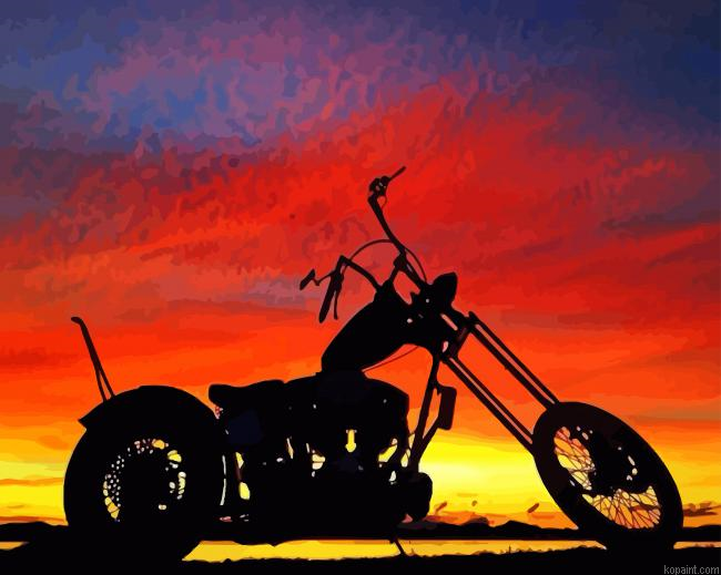 Motorbike Sunset Painting By Numberss.png