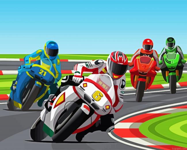 Motorbikes Racing Painting By Numberss.png