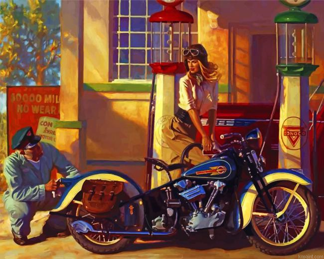 Motorcycle Gas Station Painting By Numberss.png