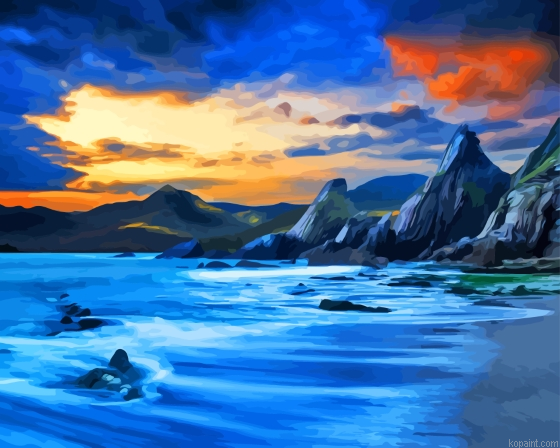 Mountain Sea Painting By Numberss.png