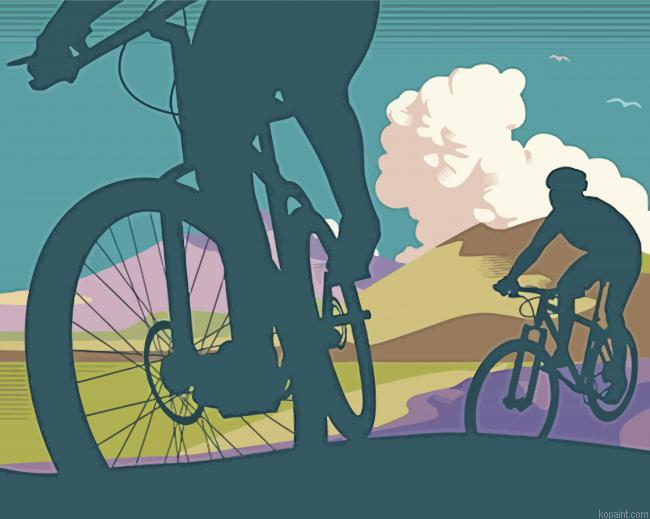 Mountainbiker Art Painting By Numberss.png