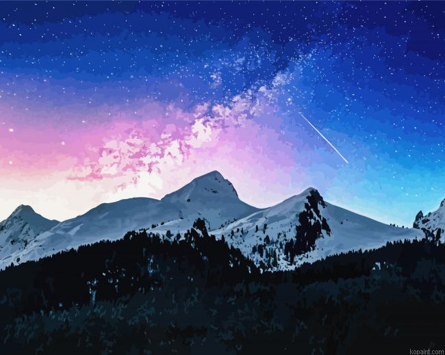 Mountains And Sky Night Painting By Numberss.png