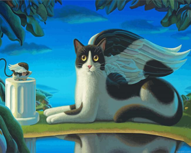 Mouse And Cat Angel Paint By Numbers
