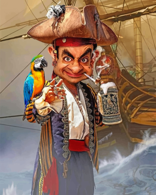 Mr Bean Pirate Painting By Numberss.png