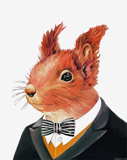 Mr Squirrel Paint by Numbers
