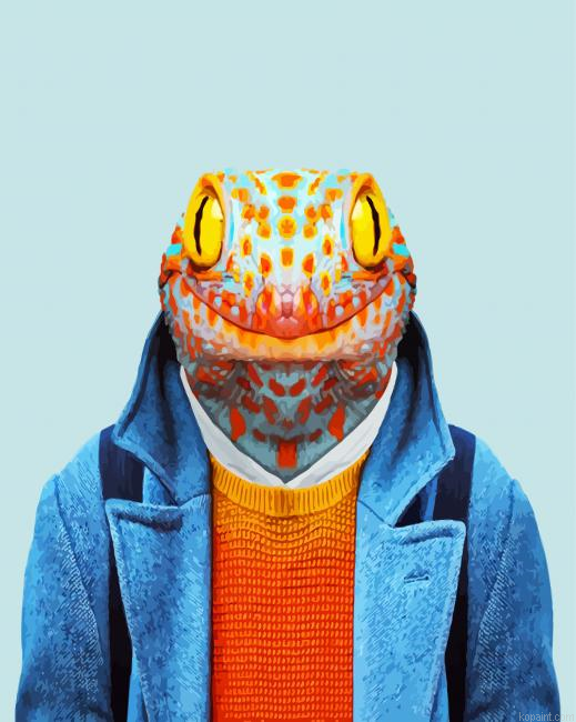 Mr Tokay Gecko Lizard Painting By Numberss.png