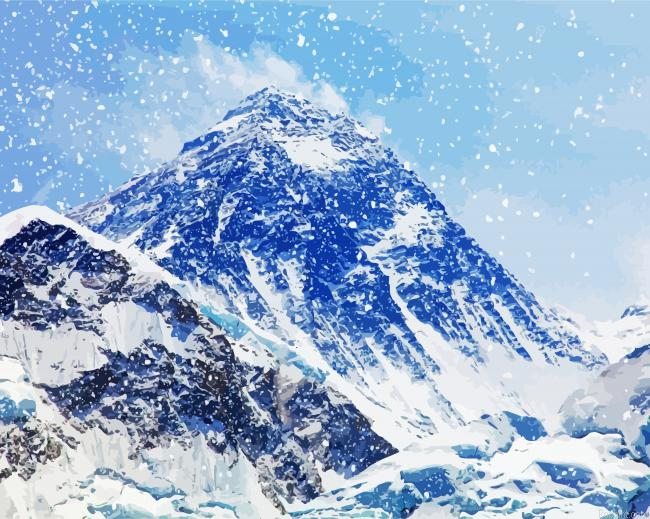 Mt Everest In Snow Paint By Numbers.png