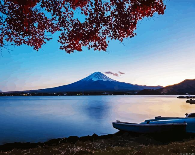 Mt Fuji Sundown Paint By Numbers.png