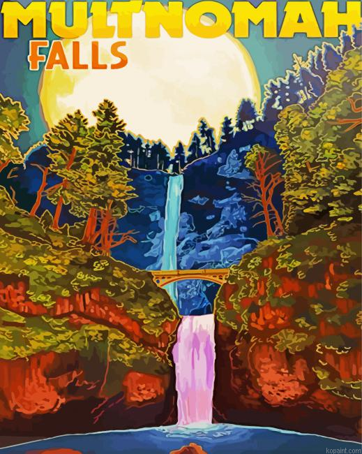 Multnomah Falls Art Painting By Numberss.png