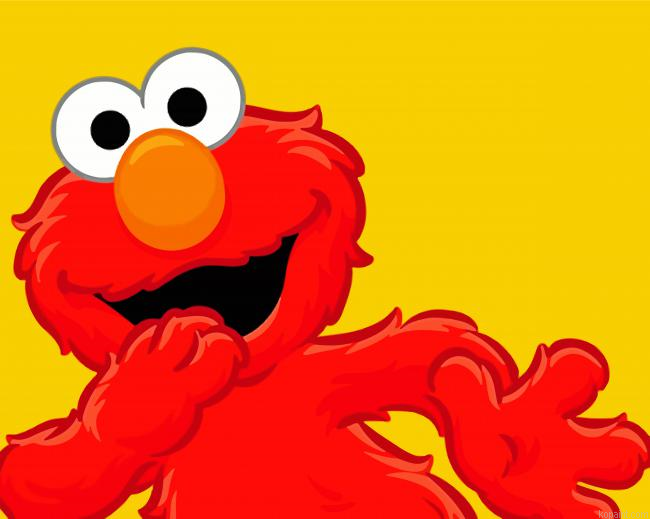 Muppet Elmo Cartoon Painting By Numberss.png