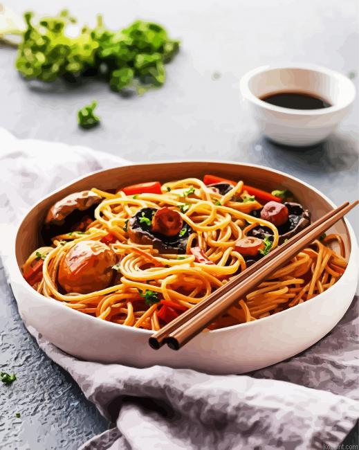 Mushroom Noodles Paint By Numbers