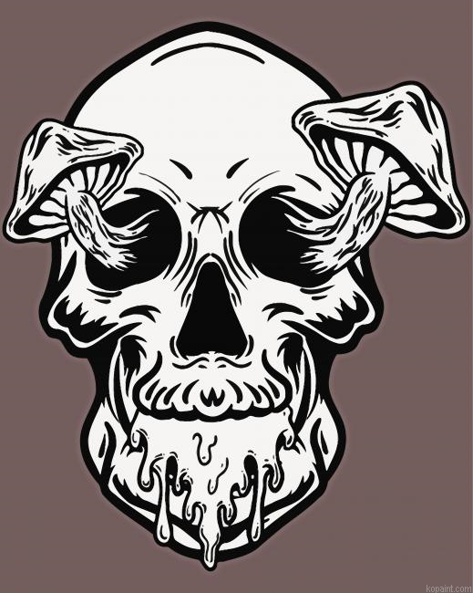 Mushroom Skull Painting By Numberss.png