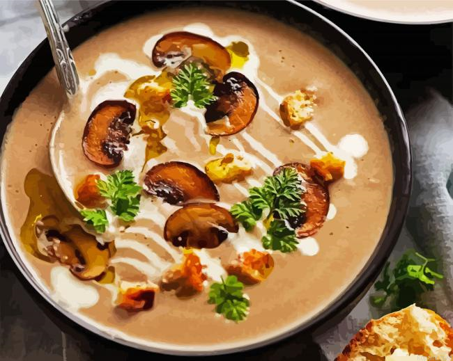 Mushroom Soup Paint By Numbers