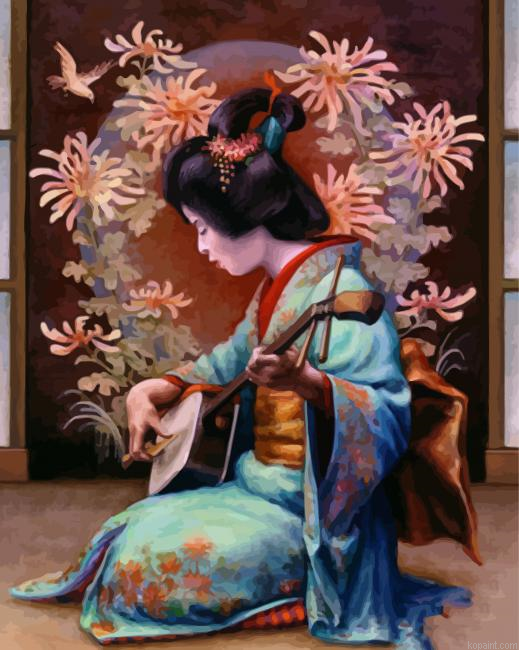 Musician Japan Girl Painting By Numberss.png