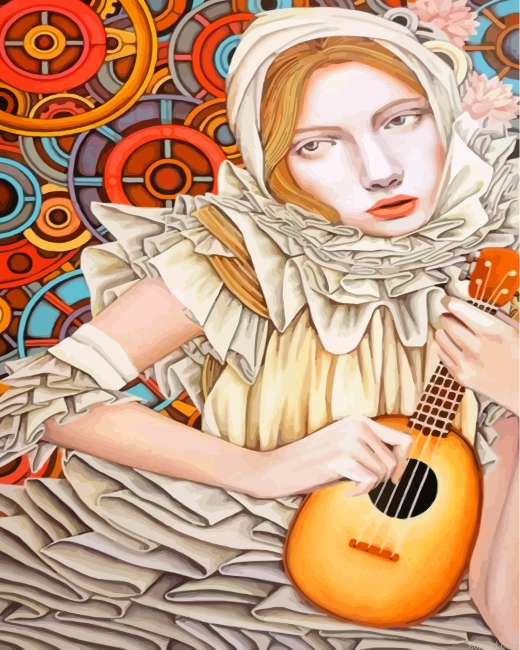 Musician Lady Painting By Numberss.png