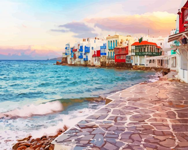 Mykonos Island Painting By Numberss.png
