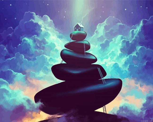 Mystical Rocks Balance House Painting By Numberss.png