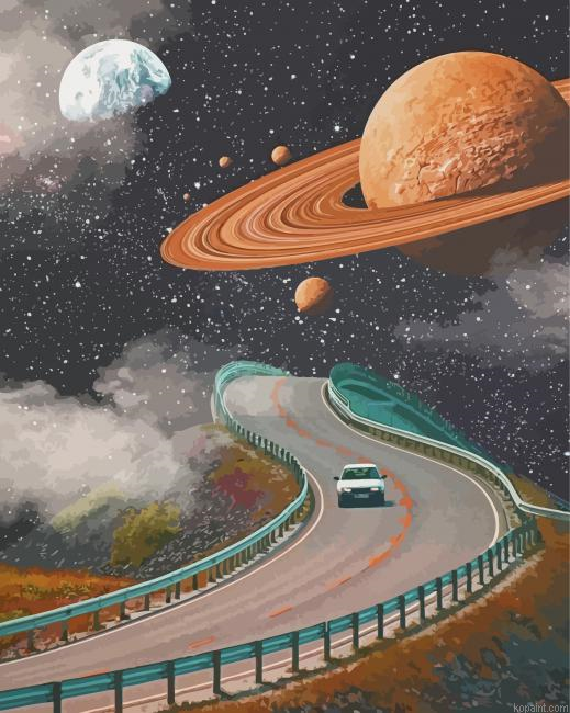 Mystical Space Road Paint By Numbers