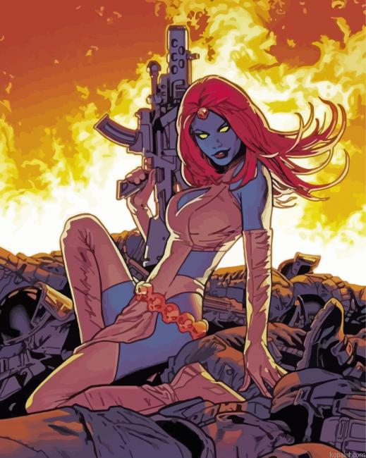 Mystique X Men Comics Painting By Numberss.png