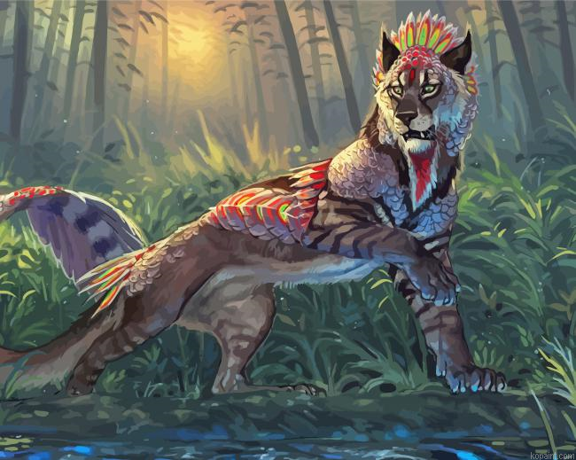 Mythical Big Cat Painting By Numberss.png