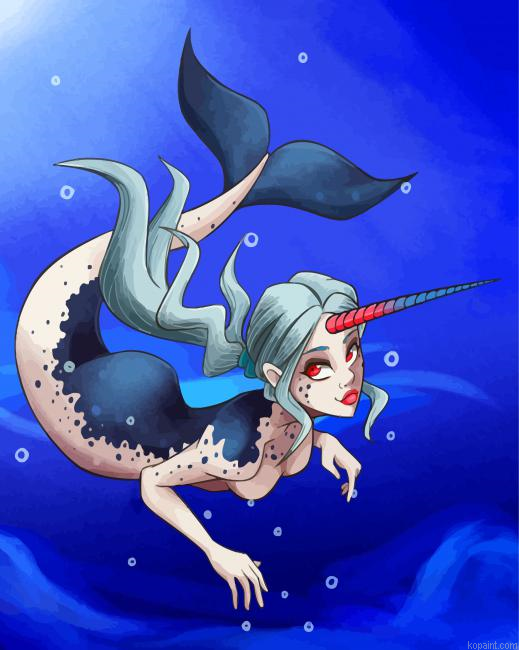 Narwhal Mermaid Paint By Numbers