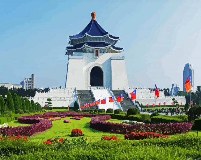 National Chiang Kai Shek Memorial Hall Taipei Taiwan Painting By Numberss.png