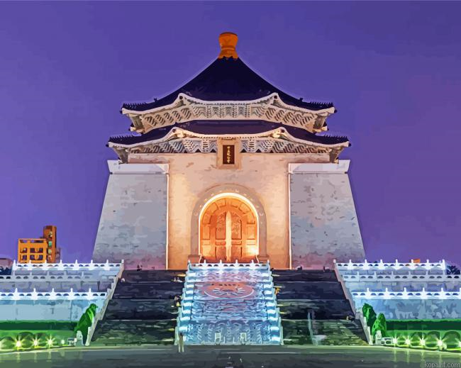 National Chiang Kai Shek Memorial Hall Taiwan Painting By Numberss.png