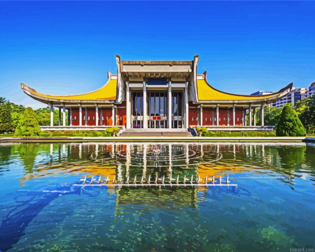 National Dr Sun Yat Sen Memorial Hall Taipei Painting By Numberss.png