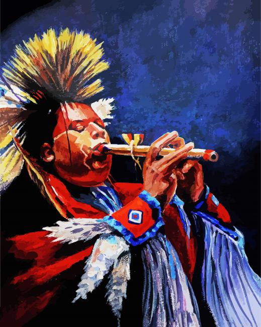 Native American Flute Player Painting By Numberss.png