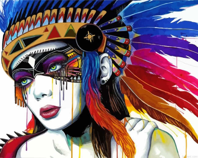 Native American Lady Painting By Numberss.png
