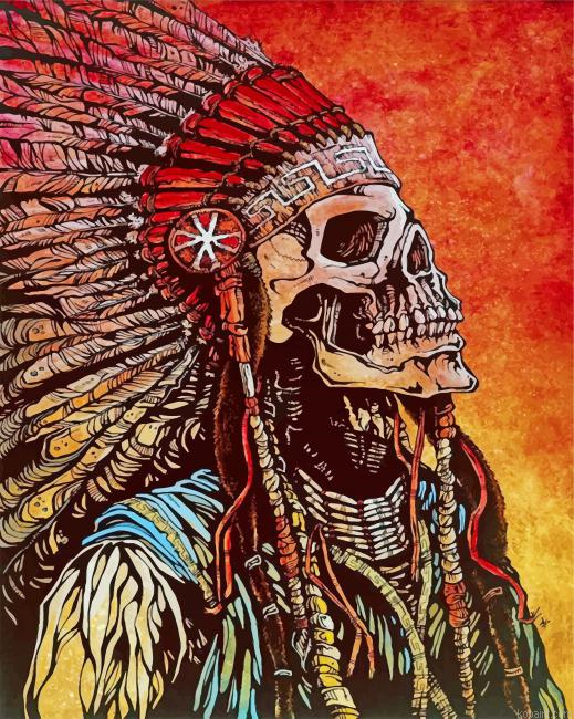 Native American Skull Painting By Numberss.png
